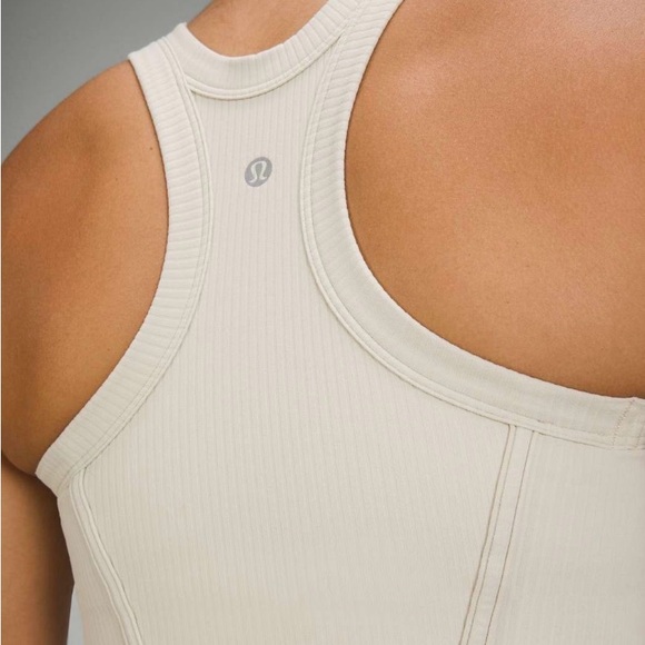 Lululemon Ribbed Nulu High-Neck Yoga Bra Natural Ivory Size 8 - Picture 3 of 7